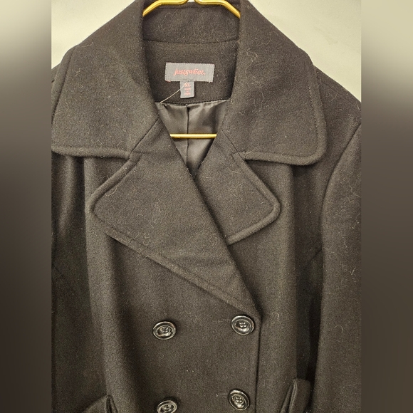NWT - Just Sweet Wool Blend Black Peacoat - Size XL - Picture 5 of 10